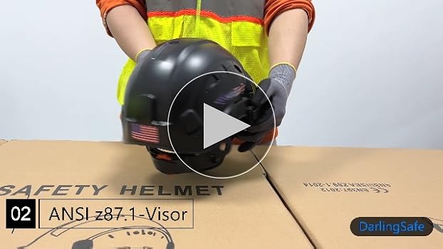 DarlingSafe Safety Helmet with Visor Adjustable Size Hard
